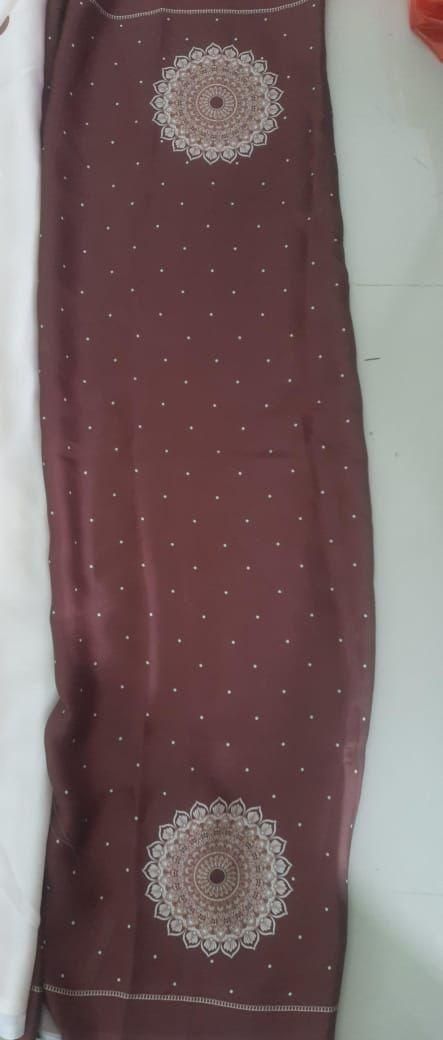 Elegant Satin Silk Printed Kaftan Saree with Unstitched Blouse – Premium Ethnic Wear