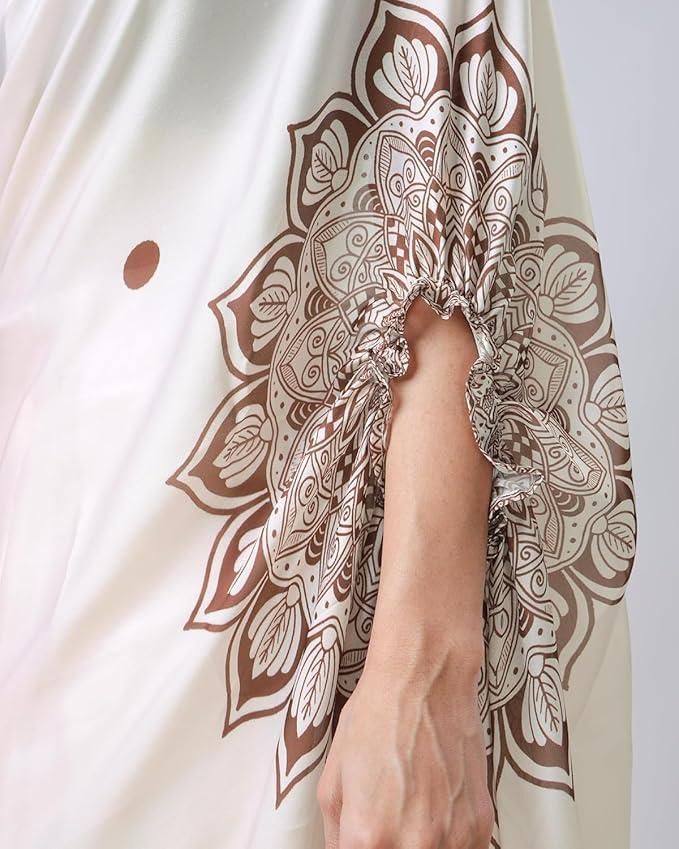 Elegant Satin Silk Printed Kaftan Saree with Unstitched Blouse – Premium Ethnic Wear