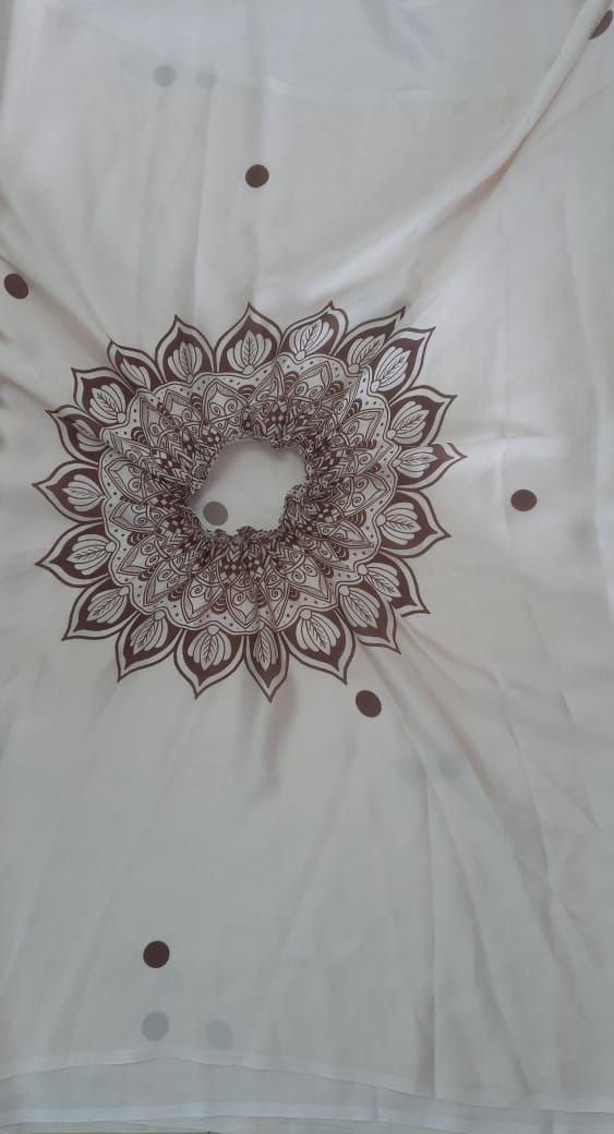 Elegant Satin Silk Printed Kaftan Saree with Unstitched Blouse – Premium Ethnic Wear